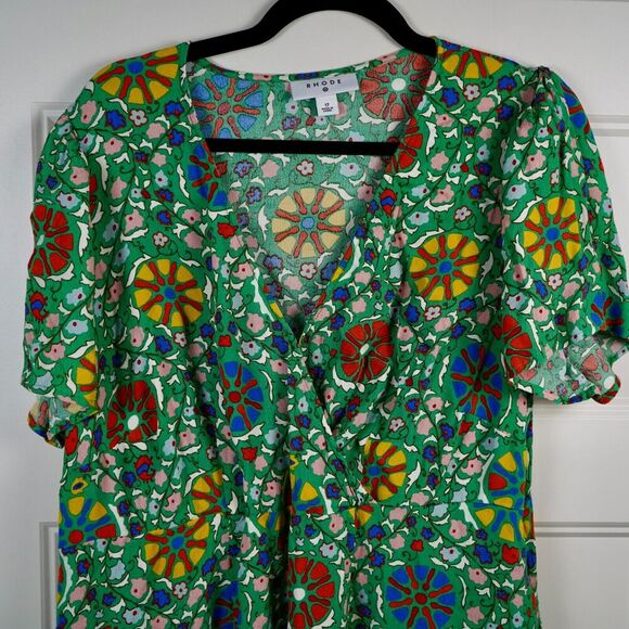 RHODE: Target Collab Green Floral Midi Dress - Picture 6 of 9